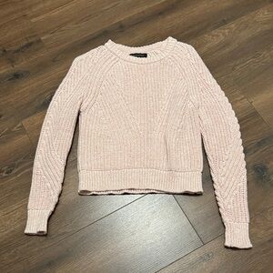Banana Republic Pink Cable Knit Sweater XS Cropped Chunky Knit Cozy Soft Fall